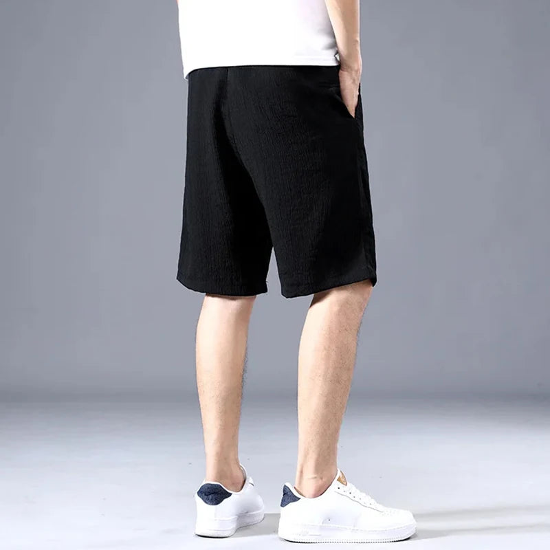 Short en soie pour homme, pantalon de sport court et fin, coupe droite ample, respirant, tendance et décontracté, tailles XL à XXXL