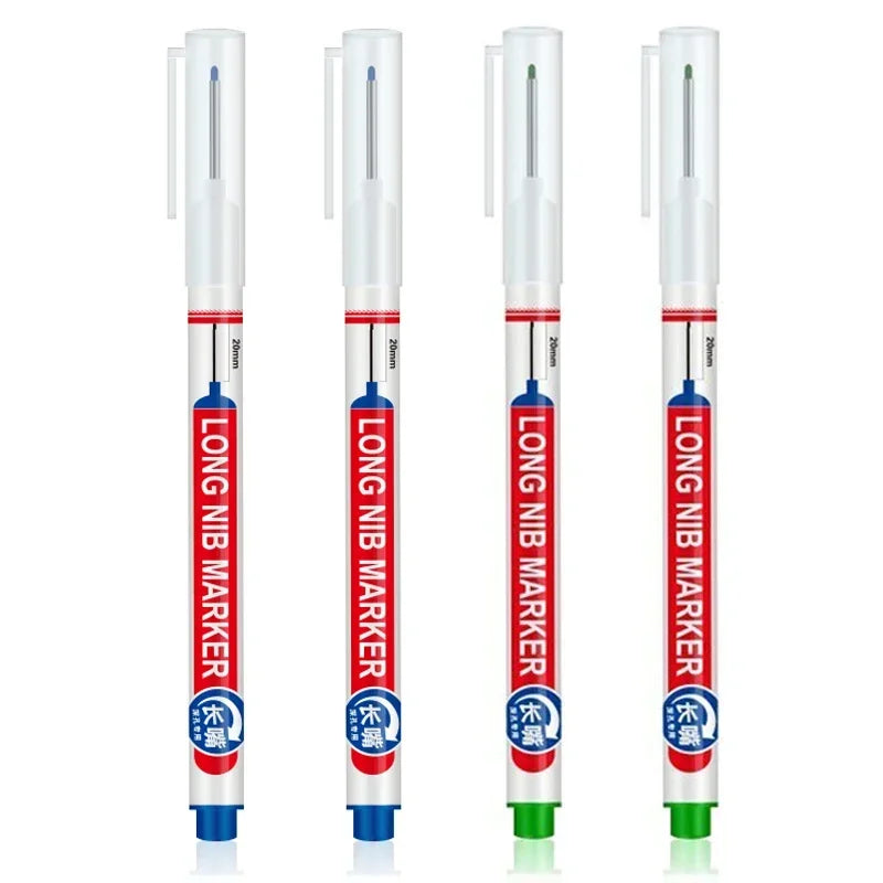 Marqueurs à tête de pointe longue pour stylo perforateur en métal, étanche, salle de bains, décoration du bois, multi-usages, 4 pièces/ensemble 20mm