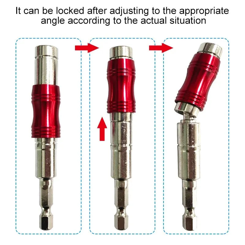 Poignée hexagonale incurvée rouge, tige d'extension directionnelle, vis magnétique, pointe de perçage, adaptateur universel, accessoires pour outils électriques, 1 pièce