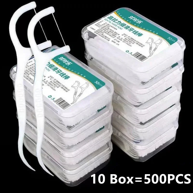 Boîte de fil dentaire jetable Portable, 1/2/5/10 boîtes, cure-dents en plastique, bâton de fil dentaire haute tension, boîte de fil dentaire, soins bucco-dentaires