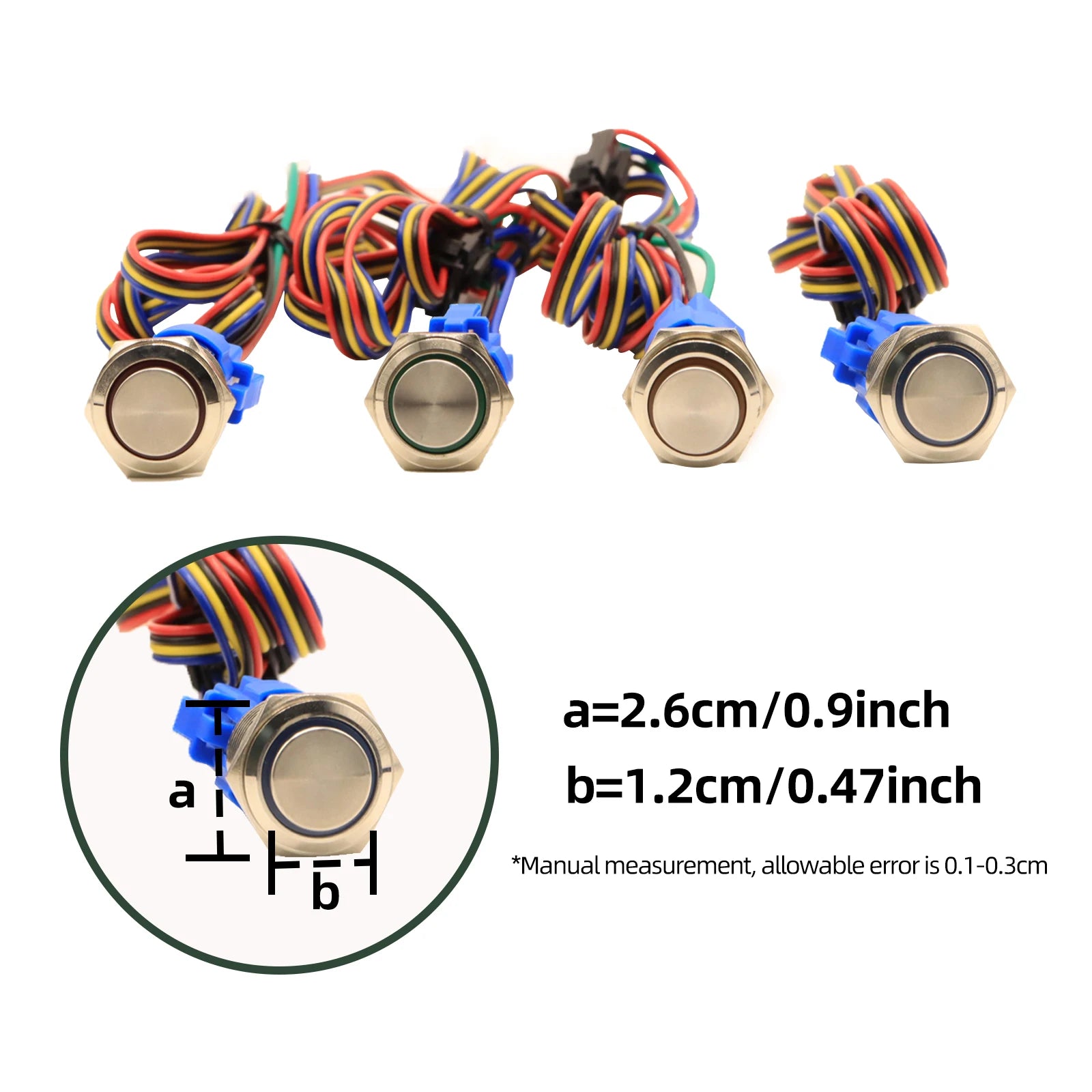 Accessoires pour escape game Mystery Studio : interrupteur à bouton métallique lumineux, 5 couleurs, versions lumineuses