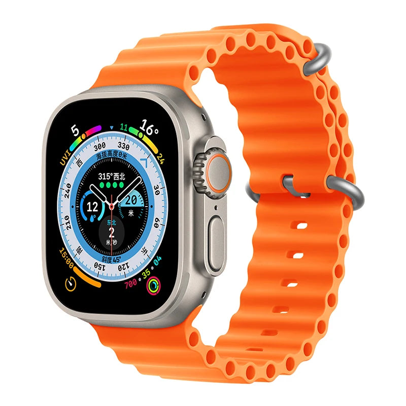 Bracelet océan en Silicone pour bracelets de montre Apple 45mm 46mm 40mm Ultra 2 49mm 44mm 41mm 38-42mm bracelet de sport série 10 9 8 7 6 5 4 SE