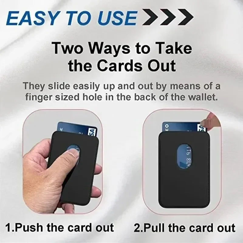 Étui porte-carte magnétique IPhone 16 15 13 14 12, pochette pour cartes, étui en cuir Magsafing avec autocollant arrière, housse de poche pour cartes