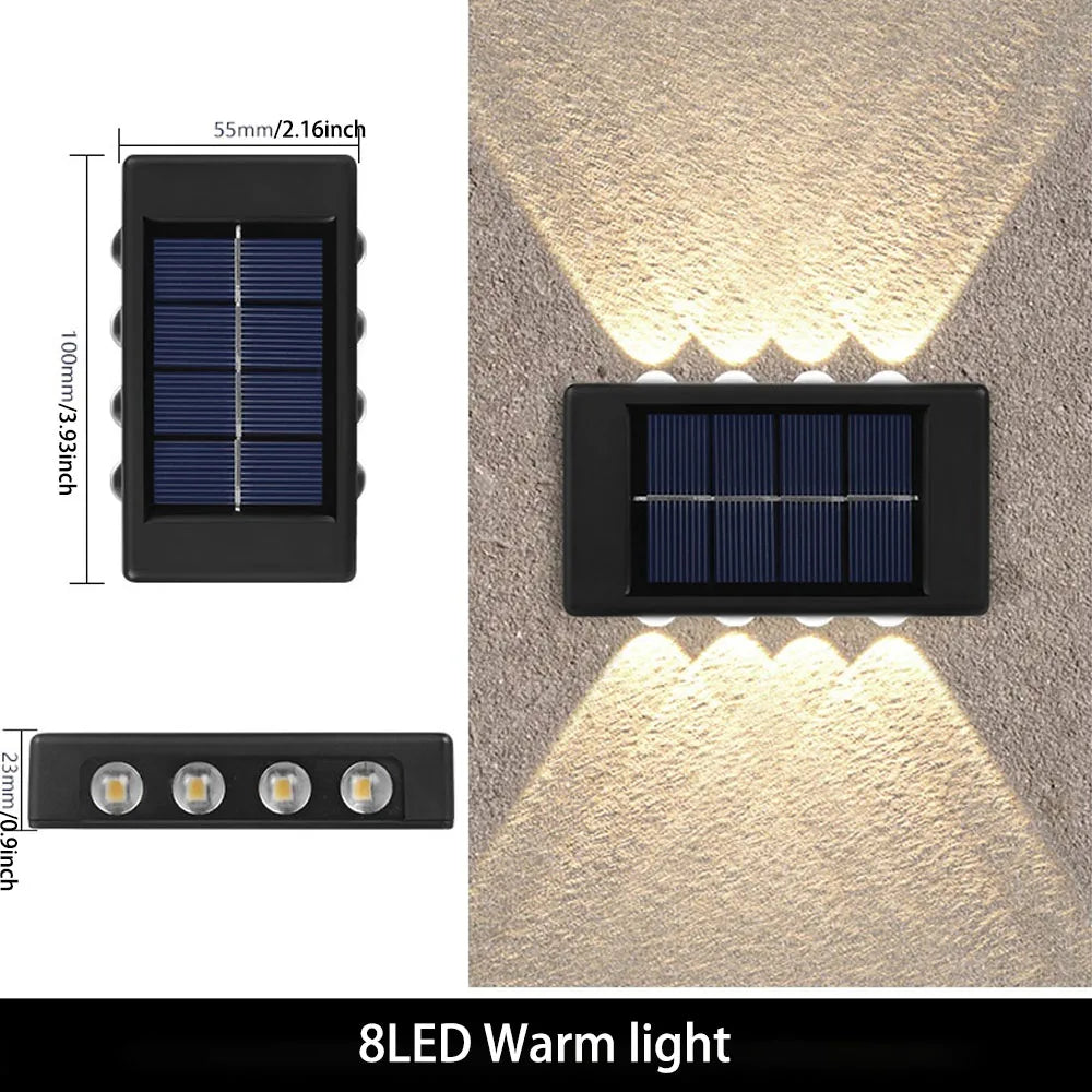 1pc 6-10 LEDs Solar Outdoor Wall Decorative Landscape Lighting Lights Fixtures Suitable For Courtyard Villa Fence Terrace Garden