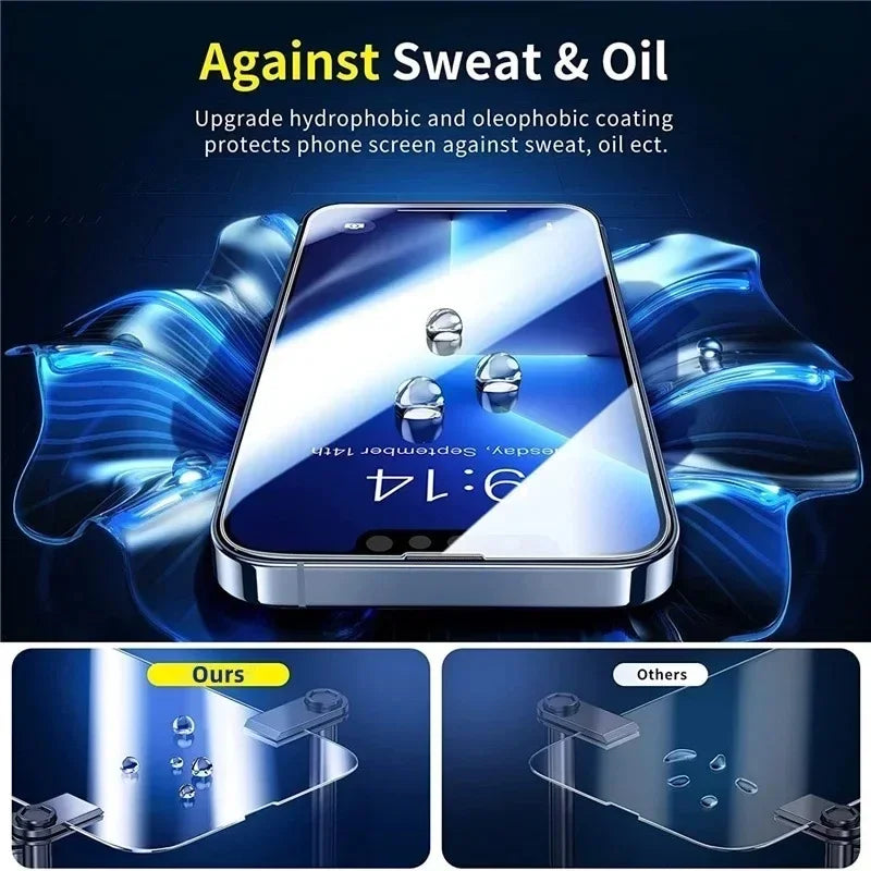 Protecteur d'écran pour iPhone, 1 à 5 pièces, Film en verre trempé pour iPhone 14 13 12 11 16 15 Pro Max 6 6S 7 8 SE X XS XR