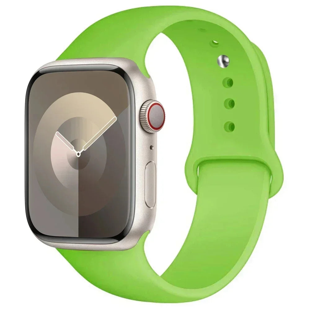 Bracelet en Silicone pour Apple Watch, 44mm 45mm 40mm 41mm 42-46mm, bracelet de sport iwatch série 8 7 6 5 4 9 10 11 SE-Ultra 2/3 49mm