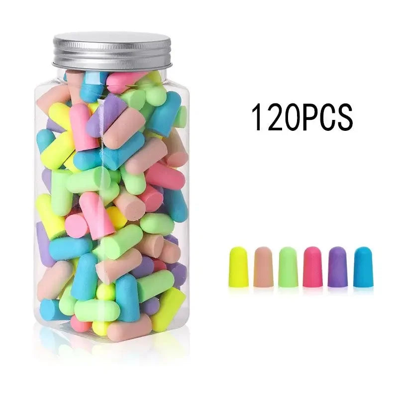 Bouchons d'oreilles en mousse, Type balle, Anti-bruit, pour dormir, multicolore, 24/60/120 pièces