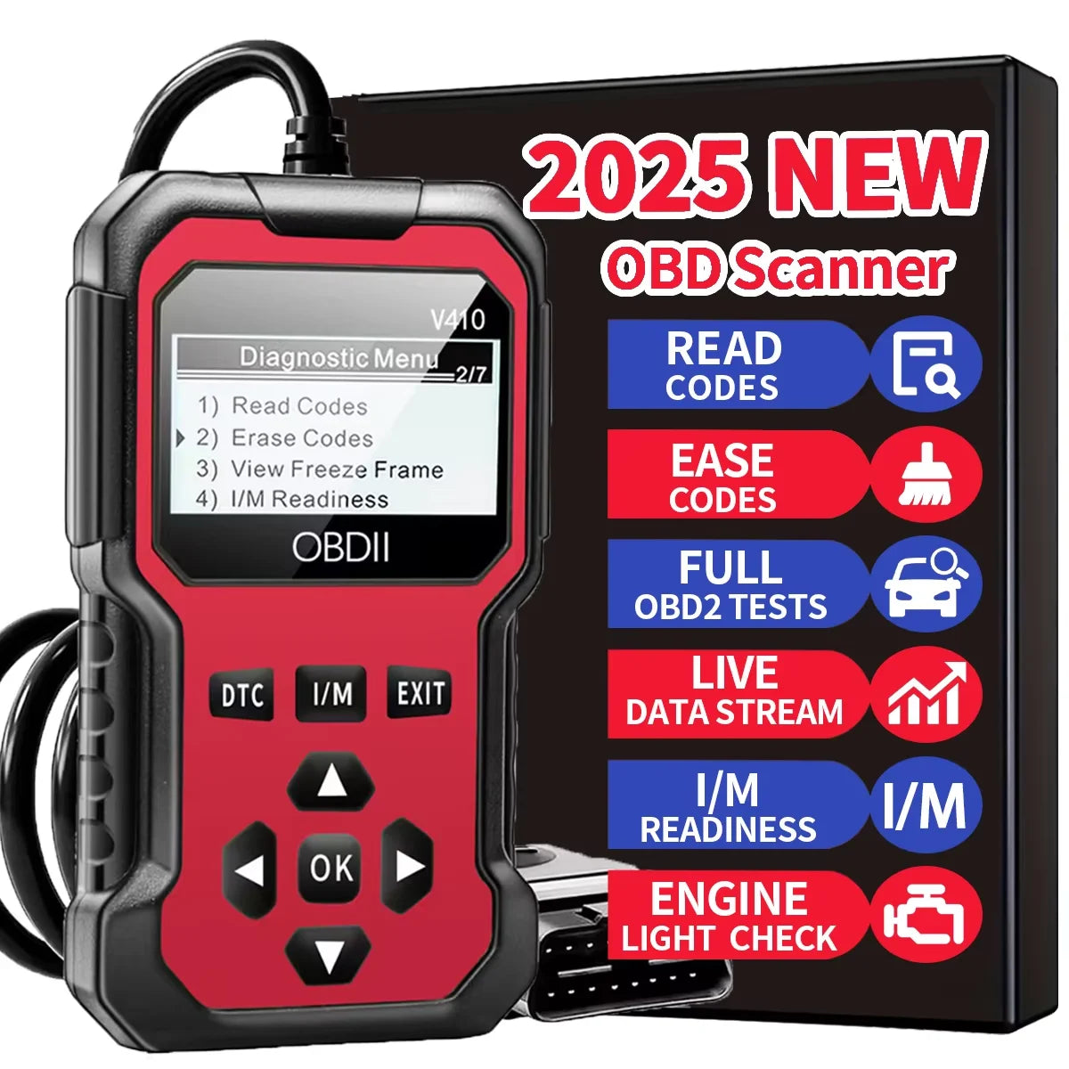 Scanner de voiture Obd2, outil de Diagnostic, lecteur de Code de défaut du moteur, lecteur de Code, peut diagnostiquer tous les Obd Ii en 1996, accord de voiture Sca
