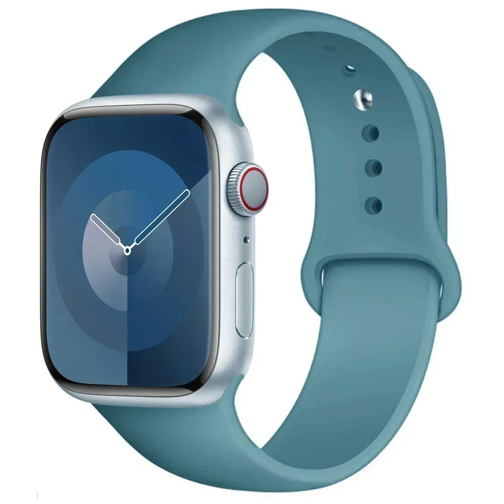 Bracelet en Silicone pour Apple Watch, 44mm 45mm 40mm 41mm 42-46mm, bracelet de sport iwatch série 8 7 6 5 4 9 10 11 SE-Ultra 2/3 49mm