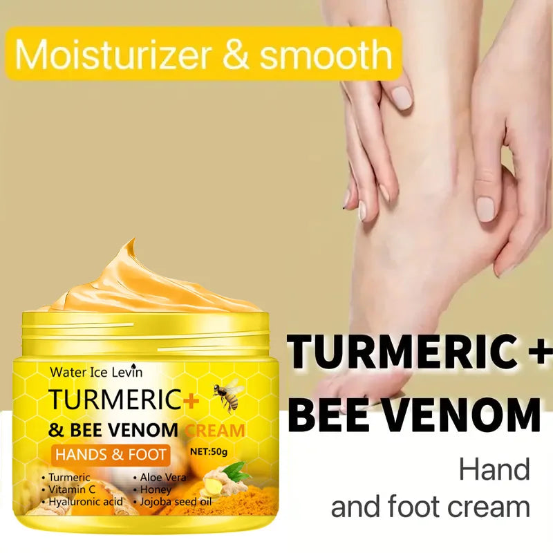Curcuma abeille venin Anti-séchage crème pour les pieds fissures pour les mains réparation élimination de la peau crème de soin pieds morts peau des mains 50g