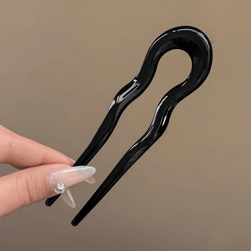 Fourchette à cheveux en forme de U, épingle à cheveux en acétate acrylique écaille de tortue, accessoire de coiffure géométrique pour femmes et filles
