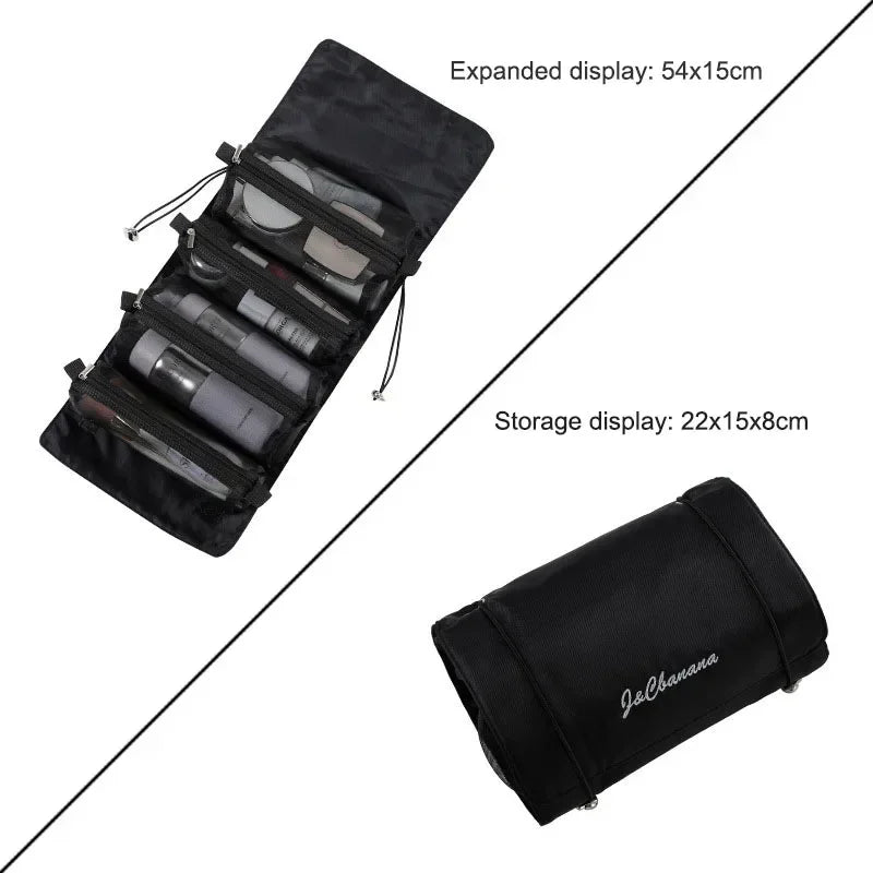 Sac à cosmétiques de grande capacité, sac de rangement de cosmétiques, trousse de toilette de voyage Portable en cuir PU, sac à cosmétiques pour femmes, organisateur de produits de toilette