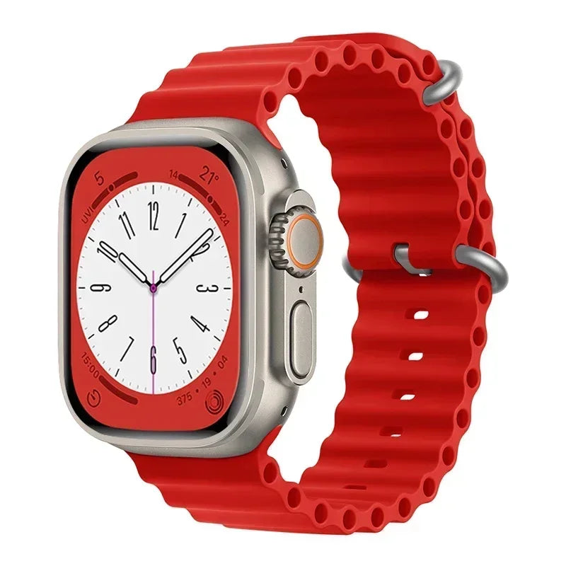 Bracelet océan en Silicone pour bracelets de montre Apple 45mm 46mm 40mm Ultra 2 49mm 44mm 41mm 38-42mm bracelet de sport série 10 9 8 7 6 5 4 SE