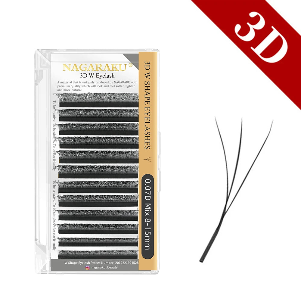 NAGARAKU floraison automatique W forme Bloom 3D 4D 5D 6D Extensions de cils en éventail préfabriqués lumière douce naturelle pleine Dense