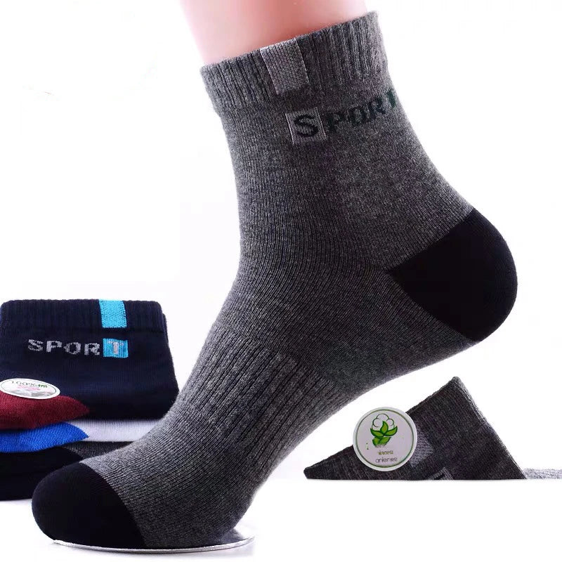 1 paire de chaussettes confortables et respirantes en coton pour hommes, chaussettes d'été pour hommes