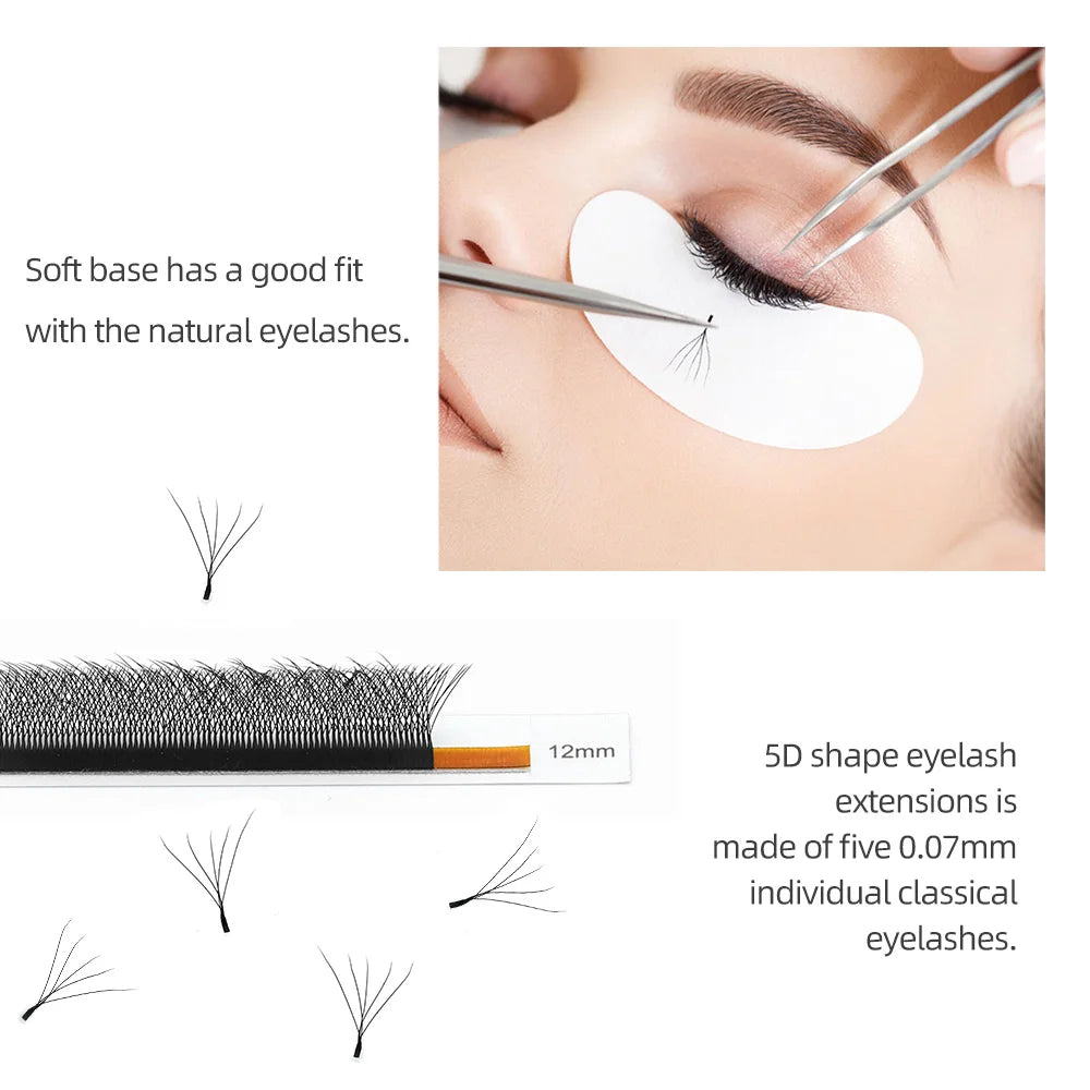 Extensions de cils NAGARAKU 5D en forme de W, gros paquet, volume méga, cils préfabriqués, cils ultra doux et denses