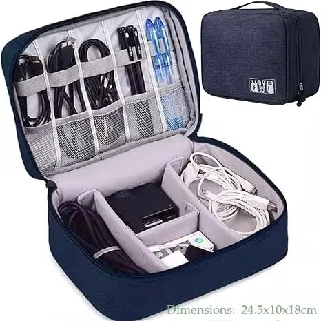 Sac de rangement de câbles étanche, organisateur d'accessoires électroniques numériques, étui de rangement de câbles de voyage Portable pour chargeur de câbles