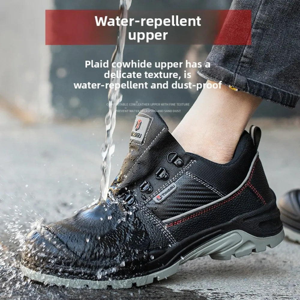 Chaussures de sécurité à embout d'acier pour hommes, résistantes à l'usure, antistatiques, anti-écrasement et anti-perforation, protection contre l'usure au travail