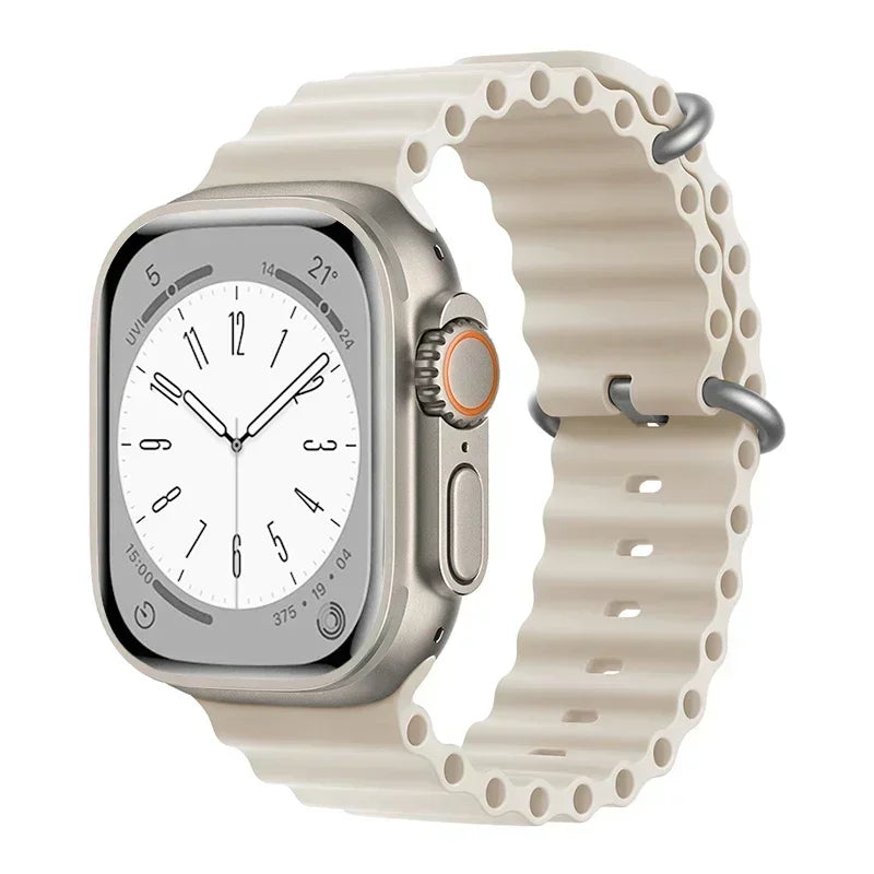 Bracelet océan en Silicone pour bracelets de montre Apple 45mm 46mm 40mm Ultra 2 49mm 44mm 41mm 38-42mm bracelet de sport série 10 9 8 7 6 5 4 SE