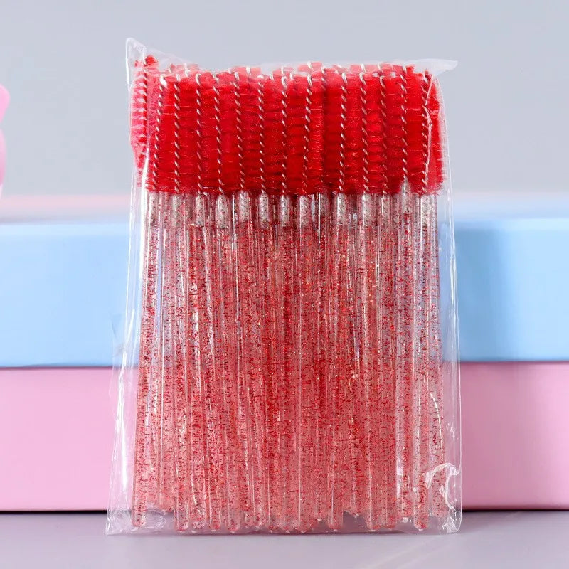 Brosse à cils en cristal jetable, peigne, Extension de cils, baguettes de Mascara, maquillage professionnel, outil de beauté, 50 pièces