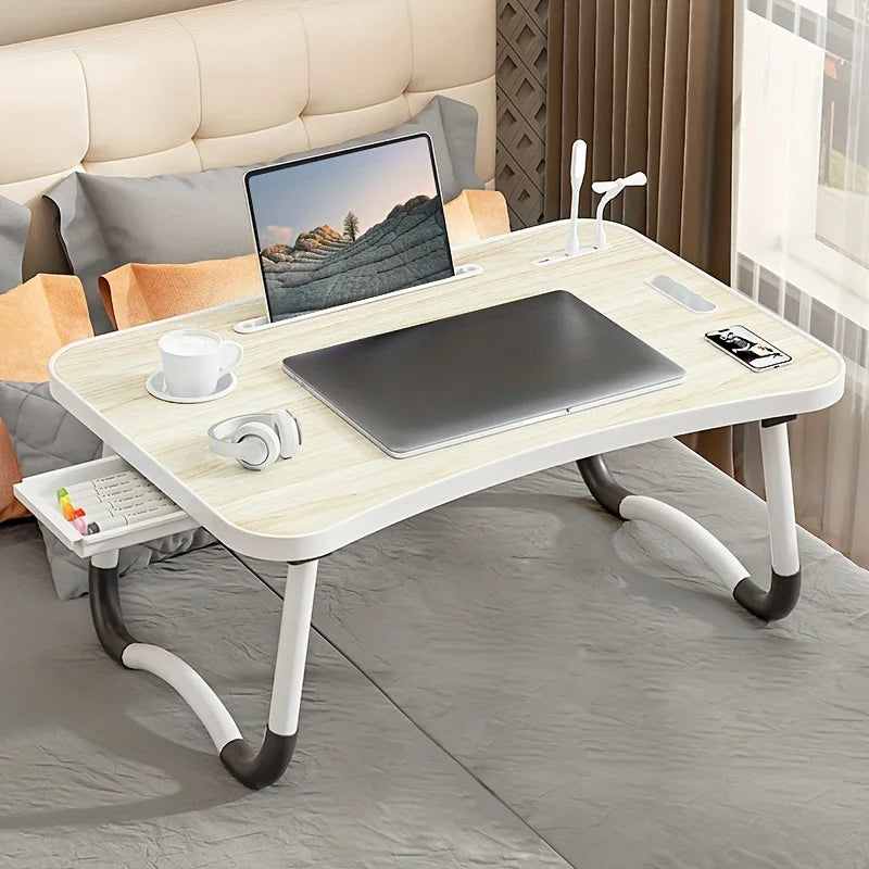Table d'ordinateur portable ultra large et portable, pliable, pour lit ou au bureau. Bureau d'ordinateur, table de bureau, mobilier de bureau, bureau pour ordinateur portable en position debout.