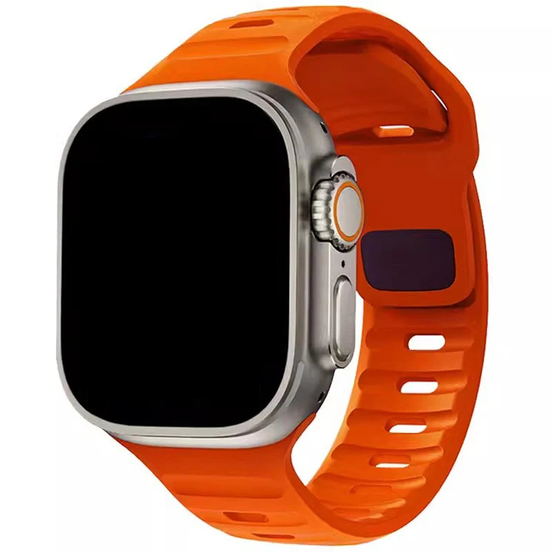 Bracelet en Silicone souple pour Bracelet de montre Apple Ultra 49mm 44mm 45mm 42mm 41mm 42mm 38mm, Bracelet de montre Sport iwatch série 8 7 6 5