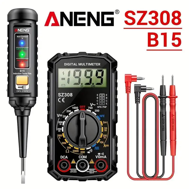 Multimeter Tester Pen Suit ANENG Multimeters 1999 Counts 24-250V Voltage Detector Meter Diagnostic Breakpoint Finder