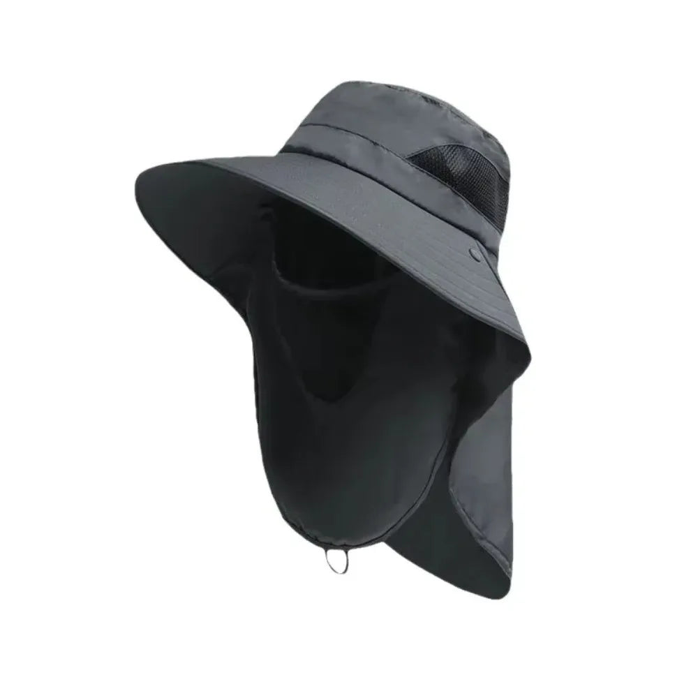Summer Sun Hats UV Protection Outdoor Hunting Fishing Cap For Men Women Hiking Camping Visor Bucket Hat Neck Flap Fisherman Hat