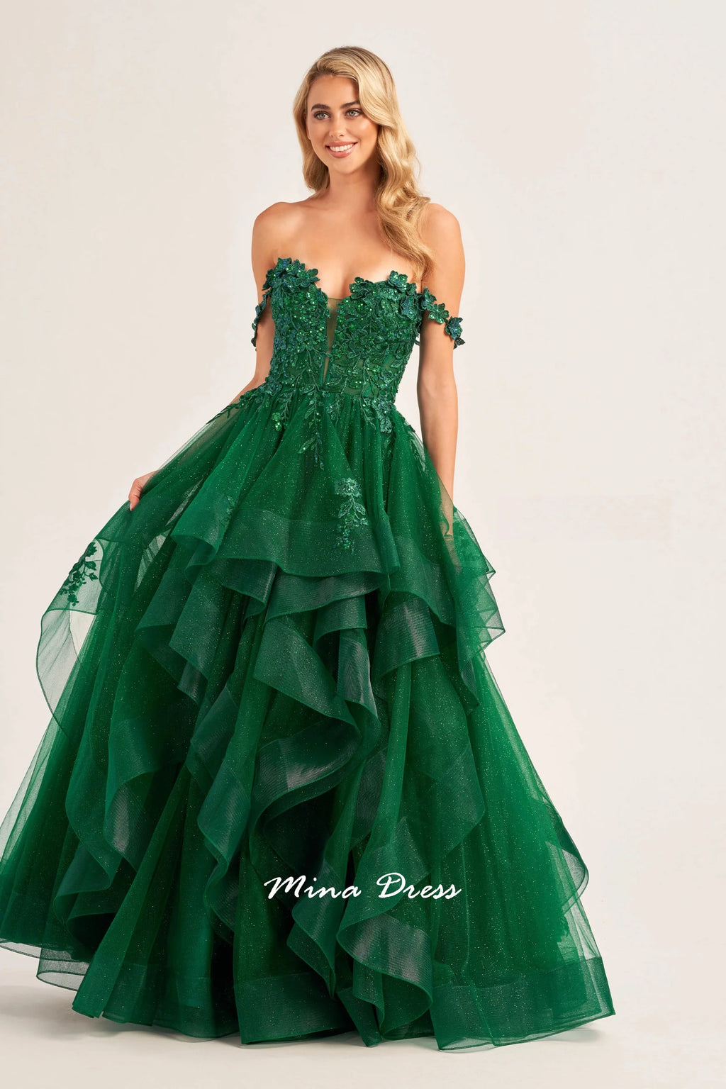 Robe de soirée Mina à bretelles amovibles, robe de fête élégante et luxueuse pour femme, dos nu sans manches, ornée d'appliqués de dentelle, style bal de promo