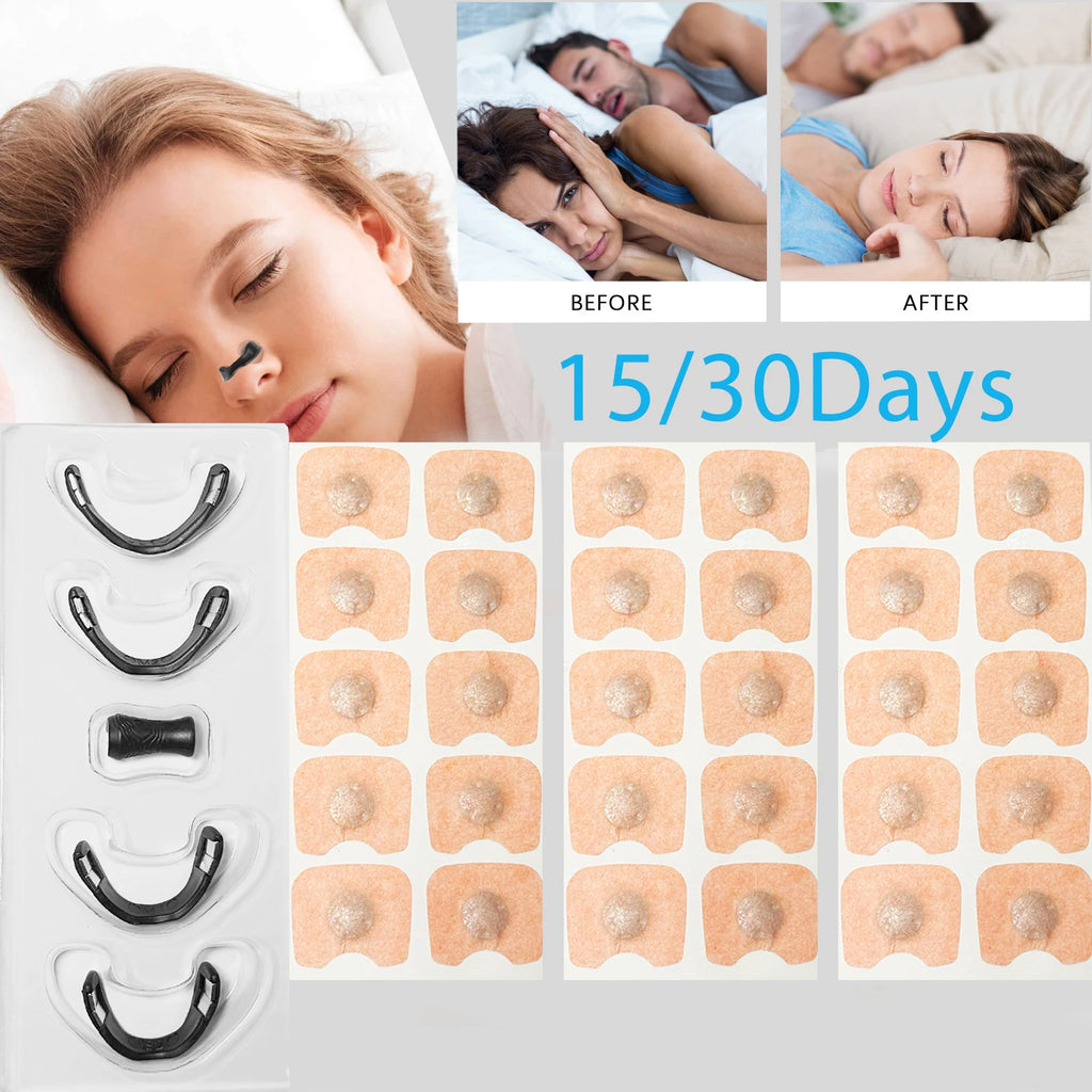 Kit de démarrage de dilatateurs respiratoires nasaux magnétiques, 15/30 jours, pour améliorer la qualité du sommeil, bande buccale Anti-ronflement