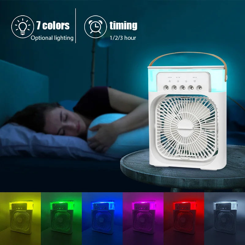 Climatiseur Portable 3 en 1, petit refroidisseur d'air domestique, veilleuses LED, humidificateur, réglage de l'air, ventilateurs pour la maison