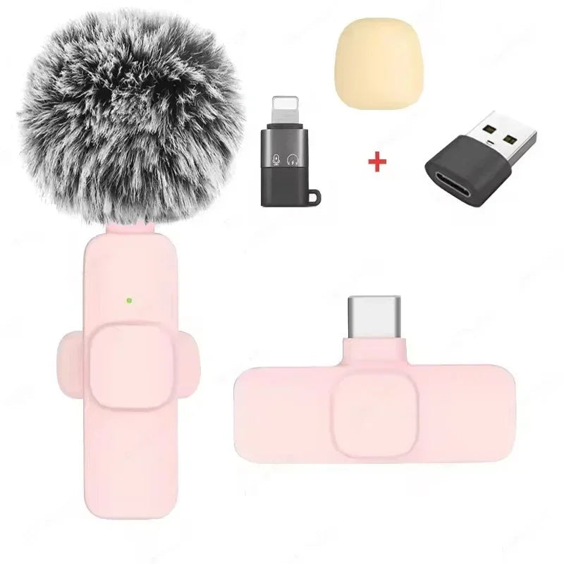 Wireless Lavalier Microphone Mini USB-C Noise Reduction for iPhone Android Live Streaming Interviews Portable Handheld Mic
