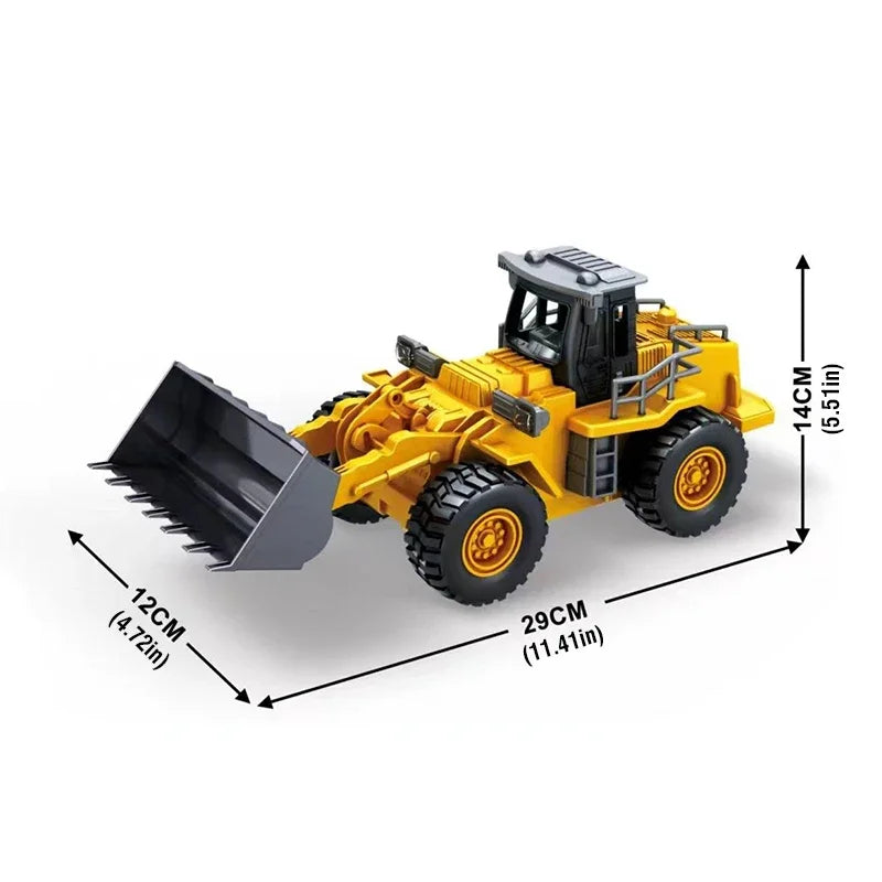 2.4G Alloy Remote Control Excavator Bulldozer Dump Truck Engineering Vehicle Toy 9CH RC Trucks Model Children Toy Kids Xmas Gift