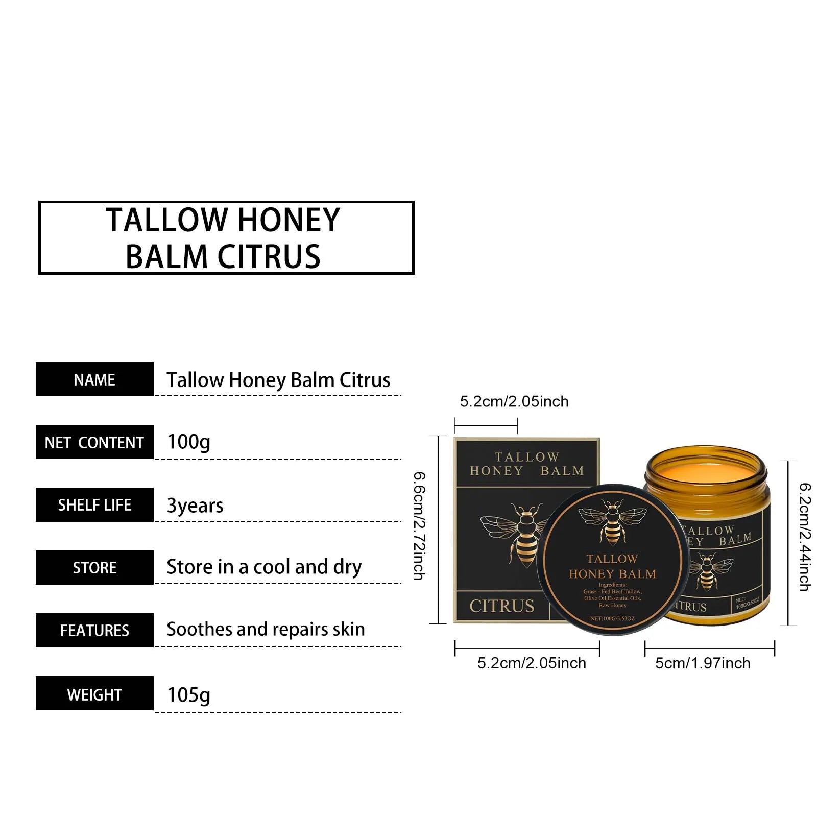 Crème éclaircissante au miel de suif de bœuf estompe les taches sombres et élimine la mélanine. Lotion pour le corps hydratante apaisante, non g