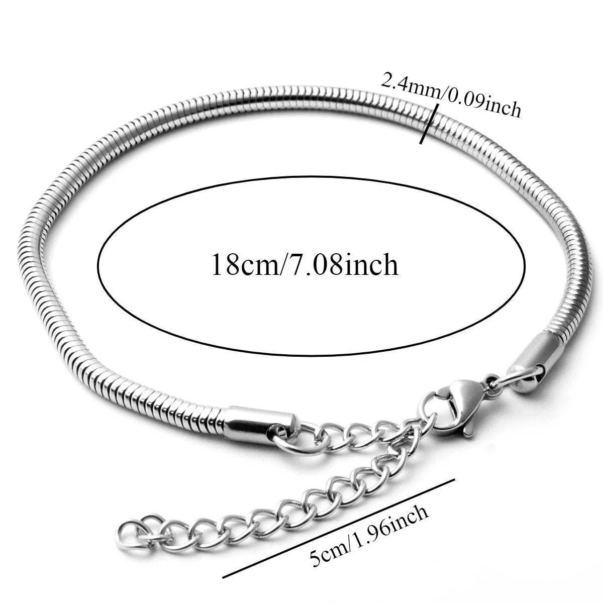 CNCZ – Bracelet en chaîne en os rond de Style Simple, en acier inoxydable, chaîne en os de serpent doré et argenté, cadeau à la mode Y2k, bijoux pour femmes