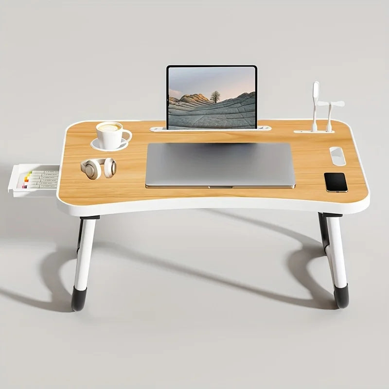 Table d'ordinateur portable ultra large et portable, pliable, pour lit ou au bureau. Bureau d'ordinateur, table de bureau, mobilier de bureau, bureau pour ordinateur portable en position debout.