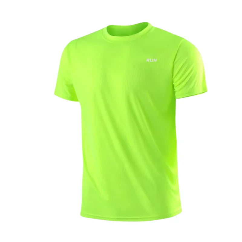 T-Shirt à manches courtes pour hommes, séchage rapide, course à pied, évacuation de l'humidité, col rond, entraînement, exercice, chemise de Sport, hauts légers