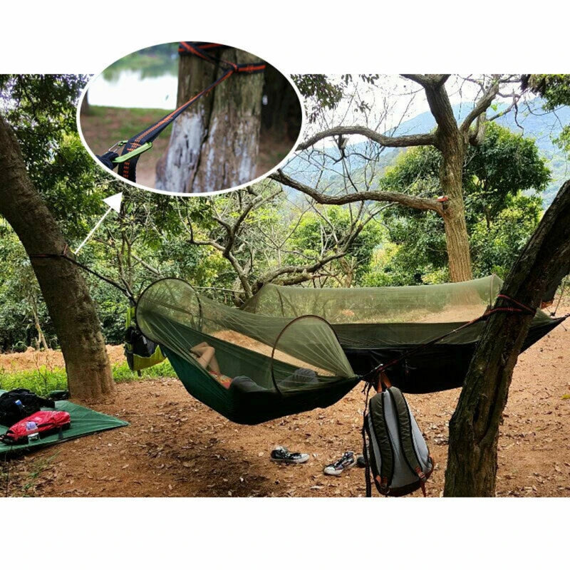 2 sangles de hamac haute capacité de charge 600 lbs de résistance à la rupture, corde de hamac en polyester à 5 anneaux