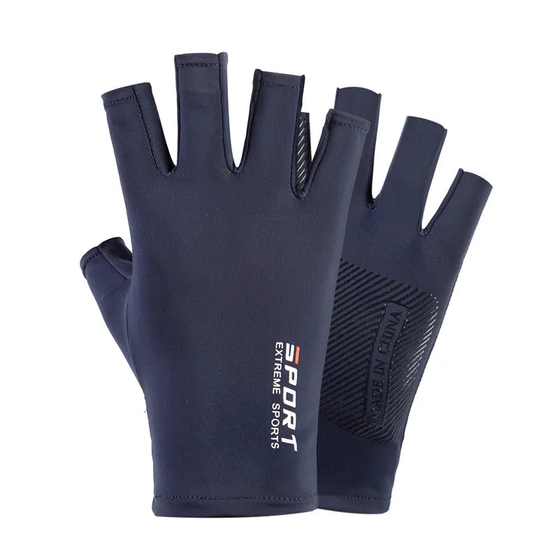 Gants demi-doigts en soie glacée, hautement élastiques, respirants et offrant une protection solaire optimale, pour hommes et femmes (1 paire). Gants fins pour activités de plein air : cyclisme, conduite, pêche