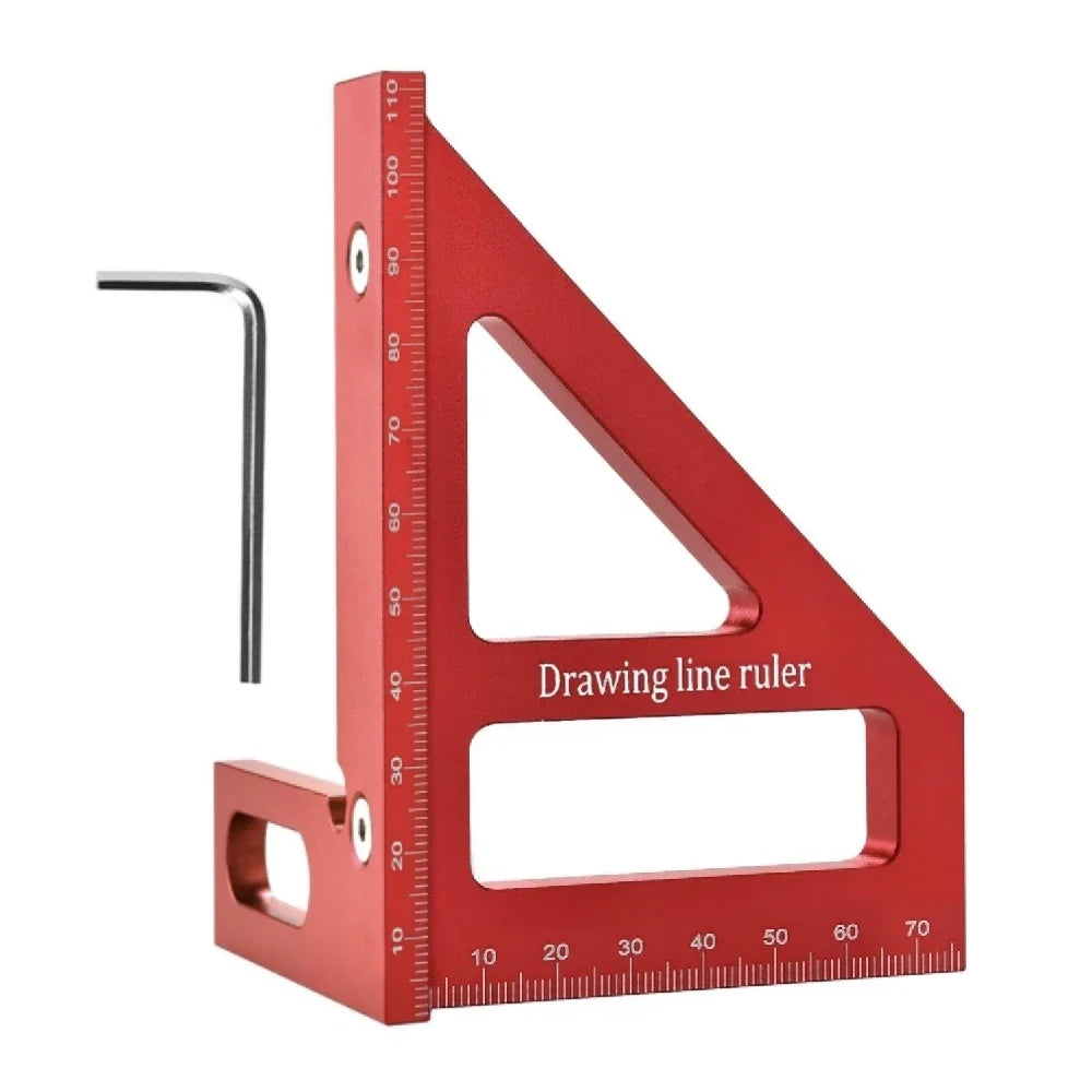 Règle de mesure multi-angle en aluminium 45 ° 90 °, rapporteur carré pour le travail du bois, règle triangulaire à onglet, outil de traçage utilitaire