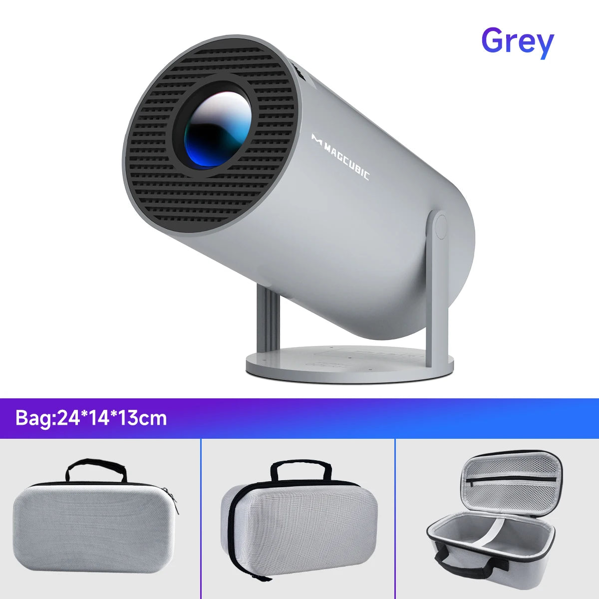 Projecteur Magcubic Android 14 8K 1280*720P HY300 Pro + Double Wi-Fi 290 ANSI 180° flexible BT5.0 Projecteur portable cinéma extérieur