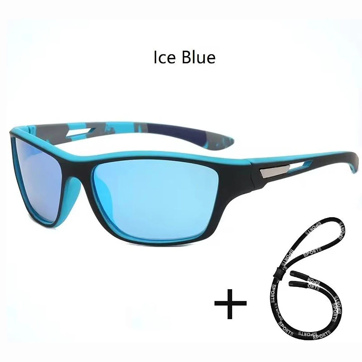 Lunettes de soleil polarisées de sport avec chaîne pour hommes, marque de styliste rétro, cyclisme, escalade, pêche, UV400