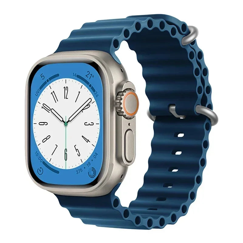 Bracelet océan en Silicone pour bracelets de montre Apple 45mm 46mm 40mm Ultra 2 49mm 44mm 41mm 38-42mm bracelet de sport série 10 9 8 7 6 5 4 SE