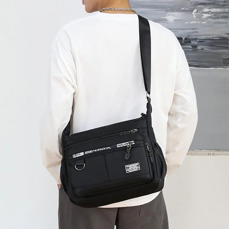 Sac à bandoulière Design Oxford pour hommes, grande capacité, décontracté, multicouche, poche, mode, épaule unique, sacoche de luxe