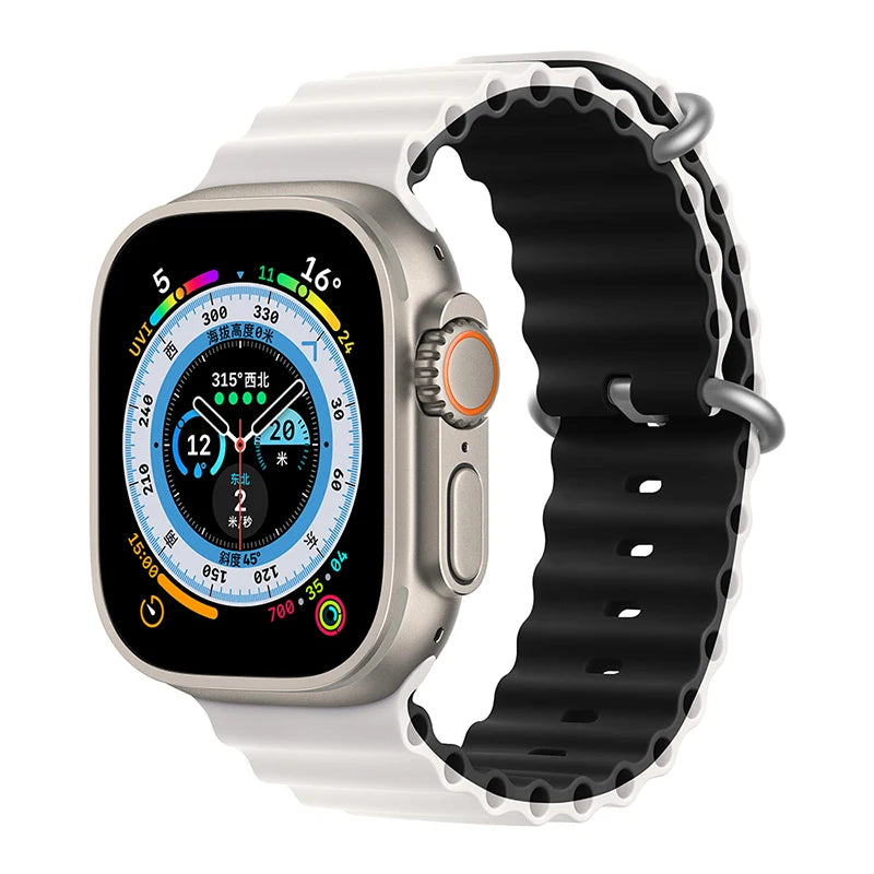 Bracelet océan en Silicone pour bracelets de montre Apple 45mm 46mm 40mm Ultra 2 49mm 44mm 41mm 38-42mm bracelet de sport série 10 9 8 7 6 5 4 SE