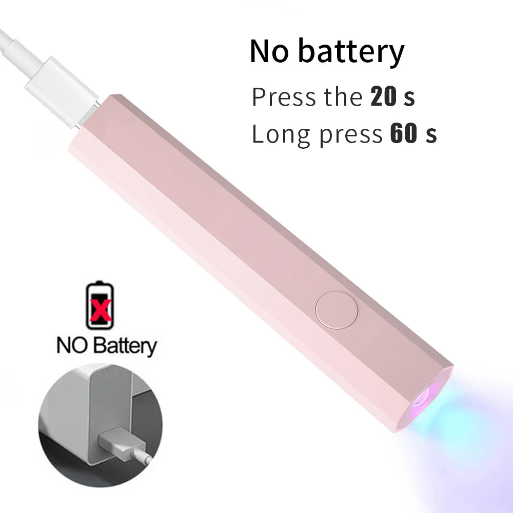 Convenient Handheld Mini UV Light Cure Nails Lamp for Gel Nails LED Nail Lamp for Gel Polish Manicure Nail Dryer for Fast Curing