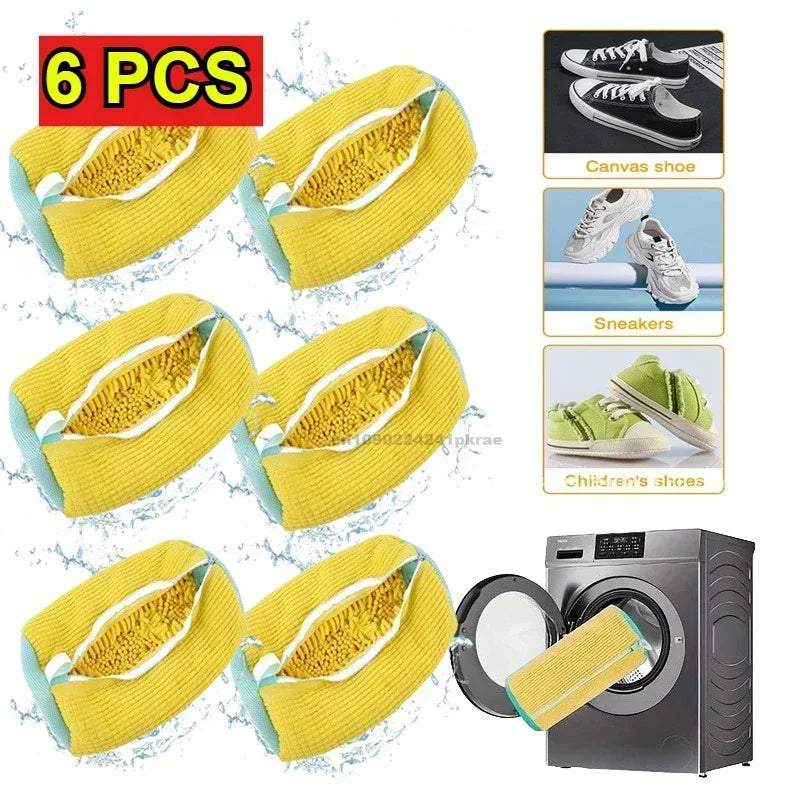 1/2PCS Washing Shoes Bag Cotton Laundry Fluffy Fibers Easily Remove Dirt Washing Bags Anti-Deformation Shoes Clothes Organizer
