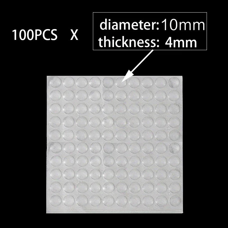 100 patins antidérapants en silicone souple pour pieds de meubles, amortisseurs et butoirs de porte/tiroir