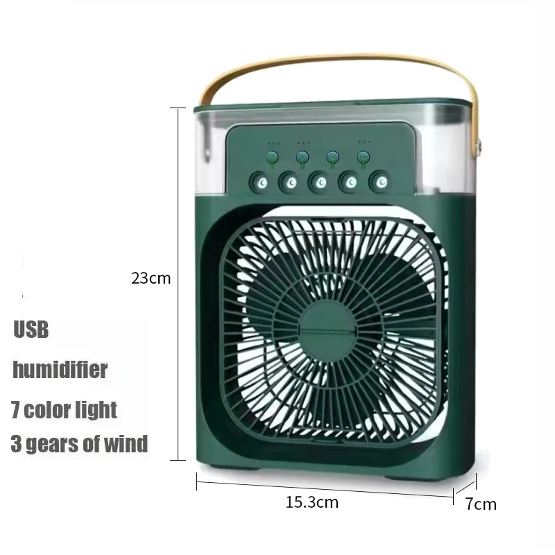 New 3 In 1 Fan AIr Conditioner Household Small Air Cooler LED Night Light Portable Humidifier Air Adjustment Fan Office Home Fan