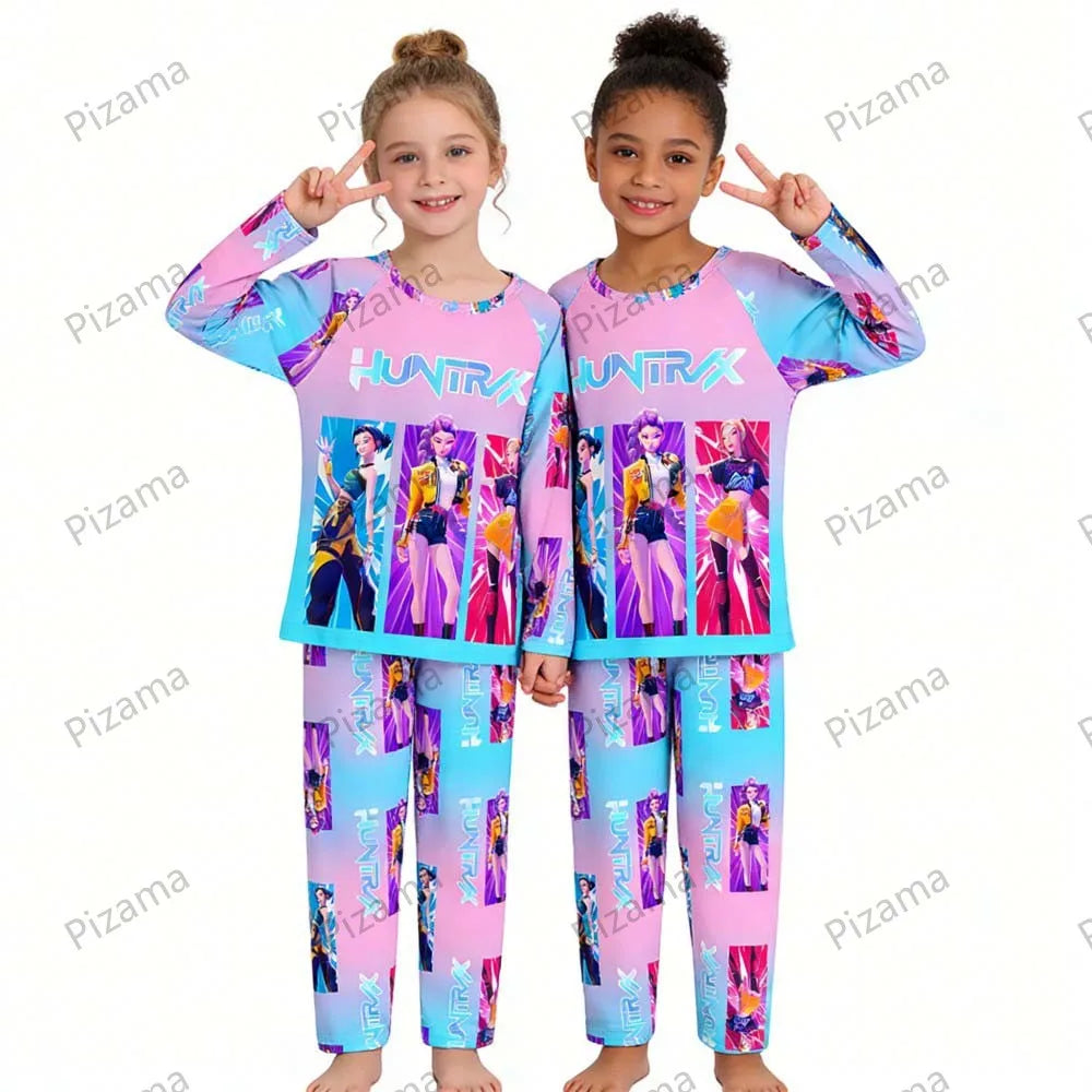 Pyjama K-Pop Chasseurs de Démons, ensemble 2 pièces pour enfants, manches longues et pantalon, collection automne. Convient aux garçons, filles, bébés et adolescents